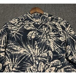 Polo ralph lauren clayton silk linen shirt Hawaiian aloha blue medium floral